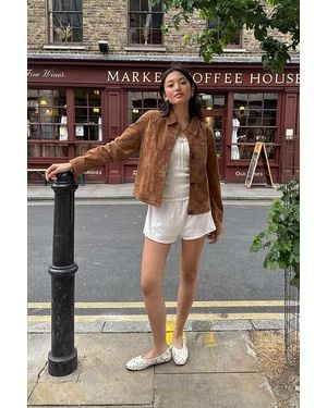 Urban Outfitters Uo Peter Suede Button-up Jacket - Grey