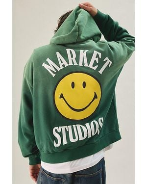 Market Studios X Smiley Lockup Graphic Hoodie Sweatshirt - Green