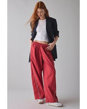 BDG Best Yet Baggy Wide Leg Track Pant - Red