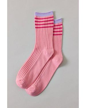 Urban Outfitters Multi-Stripe Athletic Crew Socks - Pink