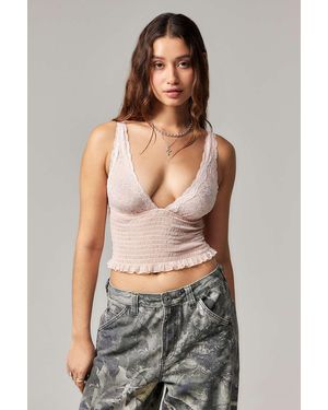 Out From Under Monroe Lace Plunge Bralette - Pink