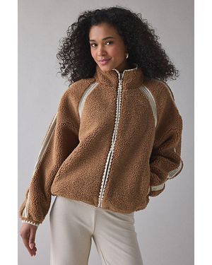 UGG Nikia Crochet Fluff Zip-Up Jacket - Brown