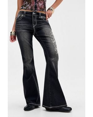 TRUE RELIGION Charlie Mr Flare Embroidery Denim Jeans - Blue
