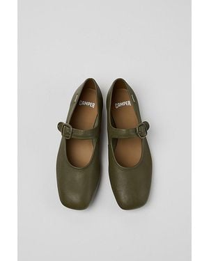 Camper Casi Leather Mary Jane Shoe - Green