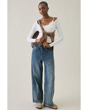 BDG Jaya Studded Baggy Boyfriend Jeans - Blue