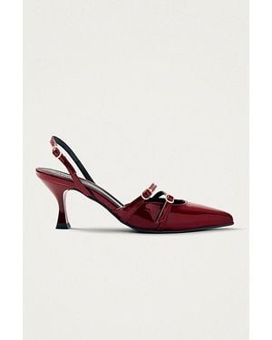 Alohas Joelle Leather Kitten Heel - Red