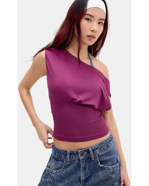 iets frans... Off-shoulder Seamless Top Xs At Urban Outfitters - Purple