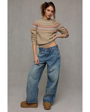 BDG Jaya Stab Stitch Baggy Boyfriend Jeans - Blue