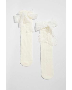 Out From Under Bow Socks - White
