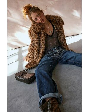 Black noise faux fur jacket best sale