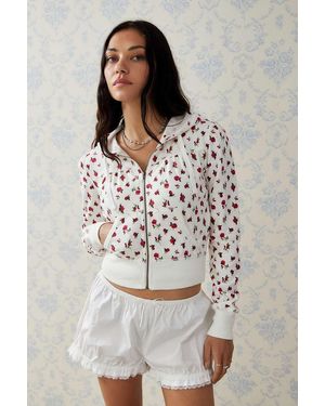 Kimchi Blue Albie Cropped Zip-up Hoodie - Pink