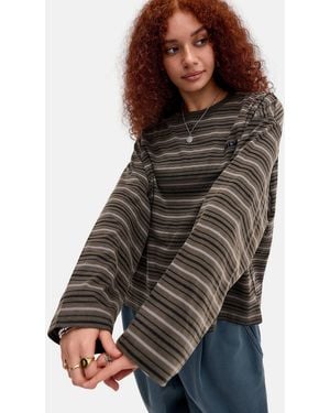 BDG Luca Stripe Long Sleeve T-shirt - Green