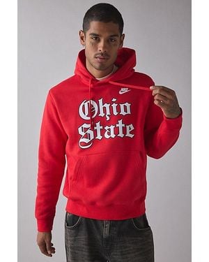 Fanatics Ohio State College Nike Old English Graphic Hoodie Sweatshirt - Red