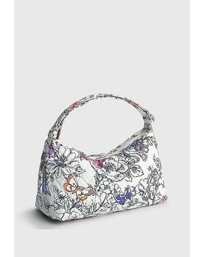 Vera Bradley Quilted Cotton Roxbury Crescent Bag - Blue