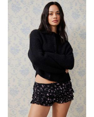 Urban Outfitters Uo Blossom Mini Lace Bloomer Shorts - Black