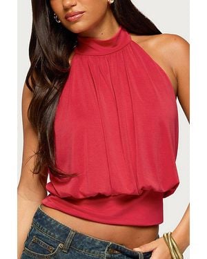 Edikted Laeva Backless Halter Top - Red