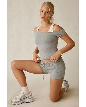 Out From Under Bec Asymmetric Cold Shoulder Layered Tee - Natural