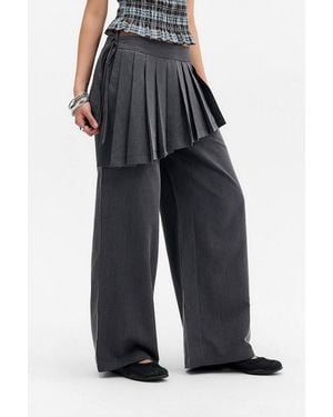 Daisy Street Twist Skirt Trousers - Black