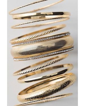 Urban Outfitters Falin Metal Bangle Bracelets Set - Natural