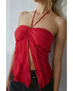 Urban Outfitters Uo Eloise Convertible Tie Split-Front Tube Top - Red