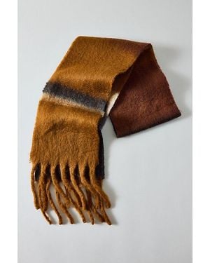 Urban Outfitters Woven Long Striped Scarf - Brown