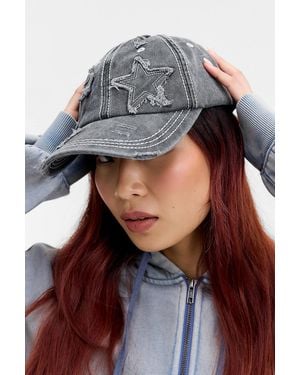 Urban Outfitters Uo Washed Star Baseball Cap - Grey