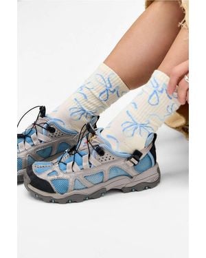 Out From Under Sketchy Bow Socks - Blue