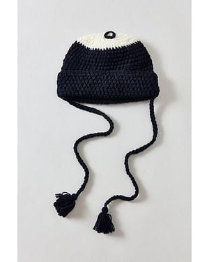 Urban Outfitters 8 Ball Tassel Beanie - Blue