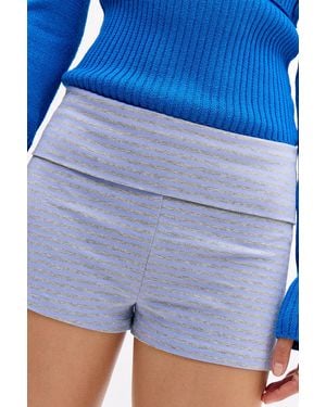 Out From Under Bec Foldover Shorts Small At Urban Outfitters - Blue
