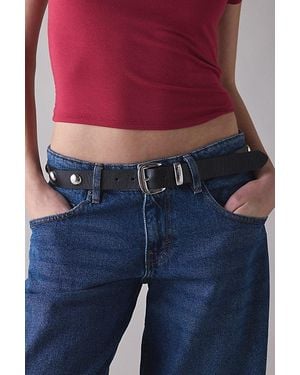 BDG Bella Studded Leather Belt - Blue