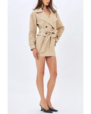 Miss Circle Zuli Cotton Gabardine Mini Skirt - Natural