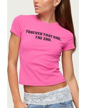 Edikted Forever That Girl T Shirt Top - Pink