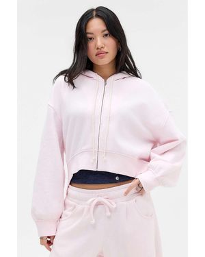Out From Under Hoxton Cropped Zip-up Hoodie - White