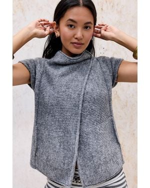 BDG Knit Pea Coat - Grey