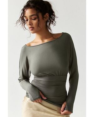 Out From Under Angel Kiss Open-Back Long Sleeve Top - Grey