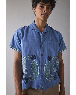 Obey Quentin Woven Shirt Top - Blue