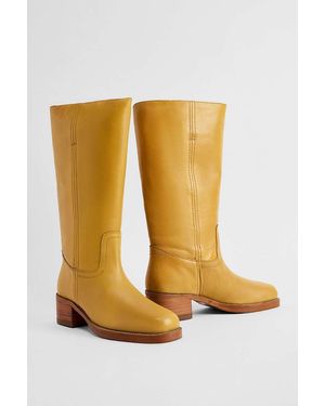 Bronx Mustard Ky-ley Pull-on Leather Boots - Multicolour