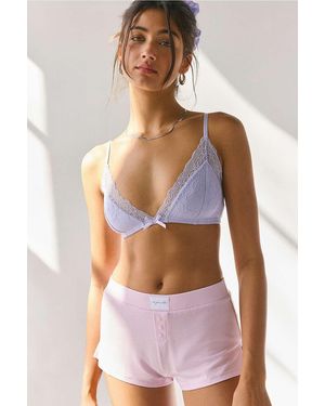 Out From Under Camilla Lace Trim Triangle Bra - Purple