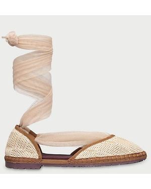 Flabelus Raffia Isabella Craft Mary Janes Shoe - White