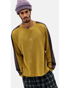Ayker Yellow Waffle Panel Long Sleeve Tee