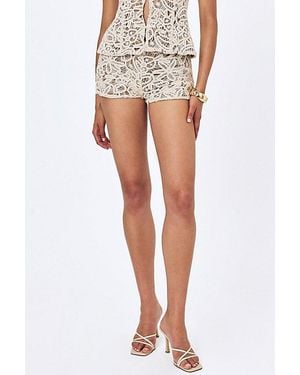 Miss Circle Rosanne Cotton Crochet Shorts - Natural