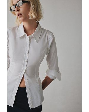 Urban Outfitters Uo Leilani Slim Button Up Shirt Top - Gray