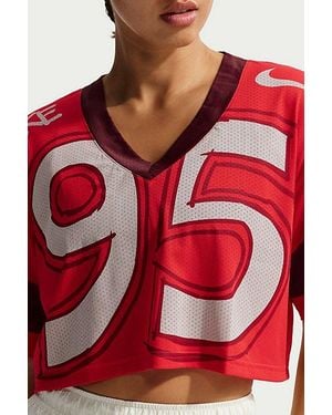 Nike Sportswear Oversized Cropped Jersey Tee - Red