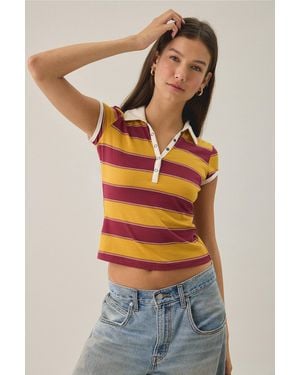 Urban Outfitters Uo Dorm Room Polo Baby Tee - Orange