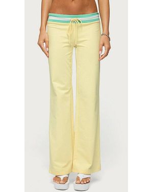 Edikted Clioh Contrast Waist Sweatpants - Yellow