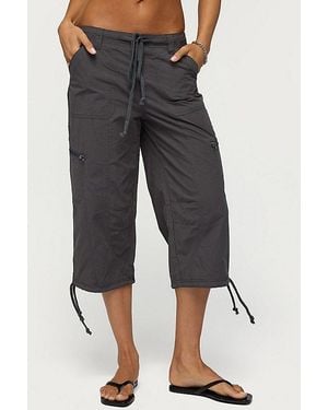 Edikted Lilith Cargo Capri Pants - Grey