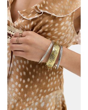 Silence + Noise Silence + Noise Floral Etched Bangle - Brown