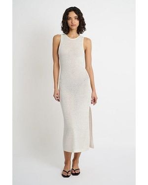 Onia Linen Knit Scoop Back Maxi Dress - White