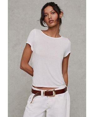 BDG Bowery Marlow Jersey Knit Short Sleeve Baby Tee - Gray