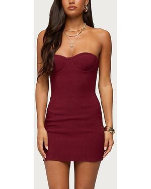 Edikted Sirena Strapless Cupped Mini Dress - Red